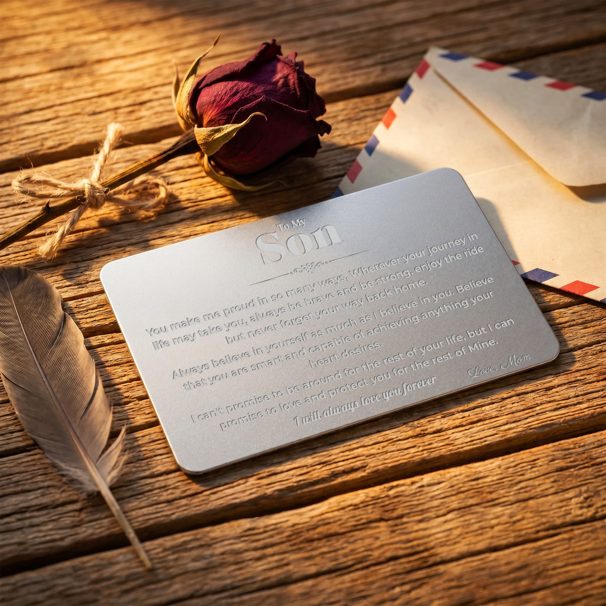 To My Son Metal Wallet Card – Meaningful Gift from Mom