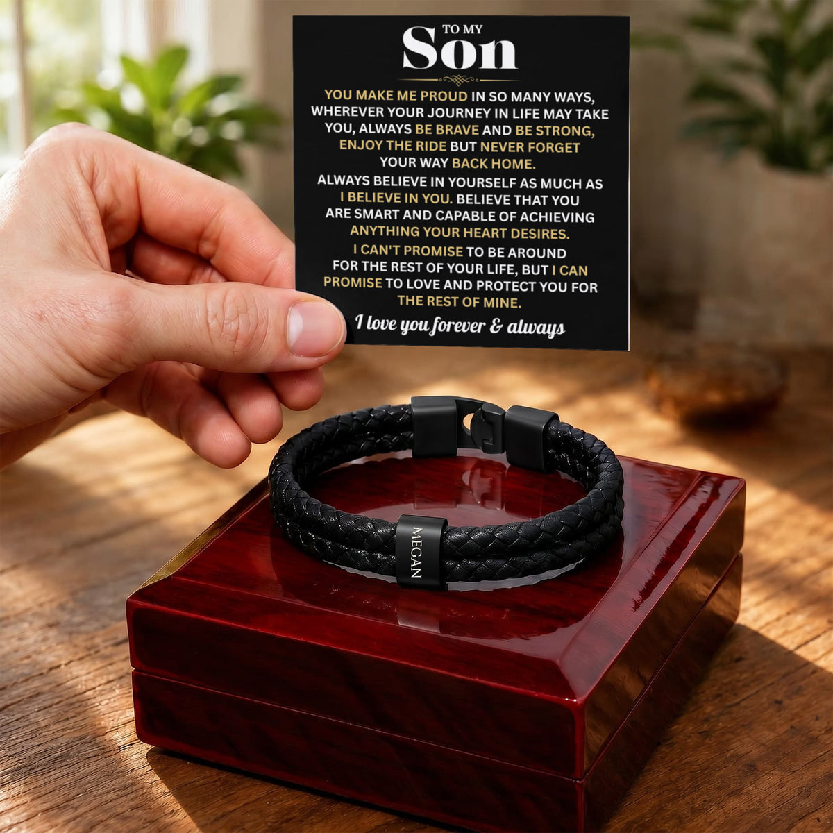 Mens Personalized Name Bracelet Gift For Son