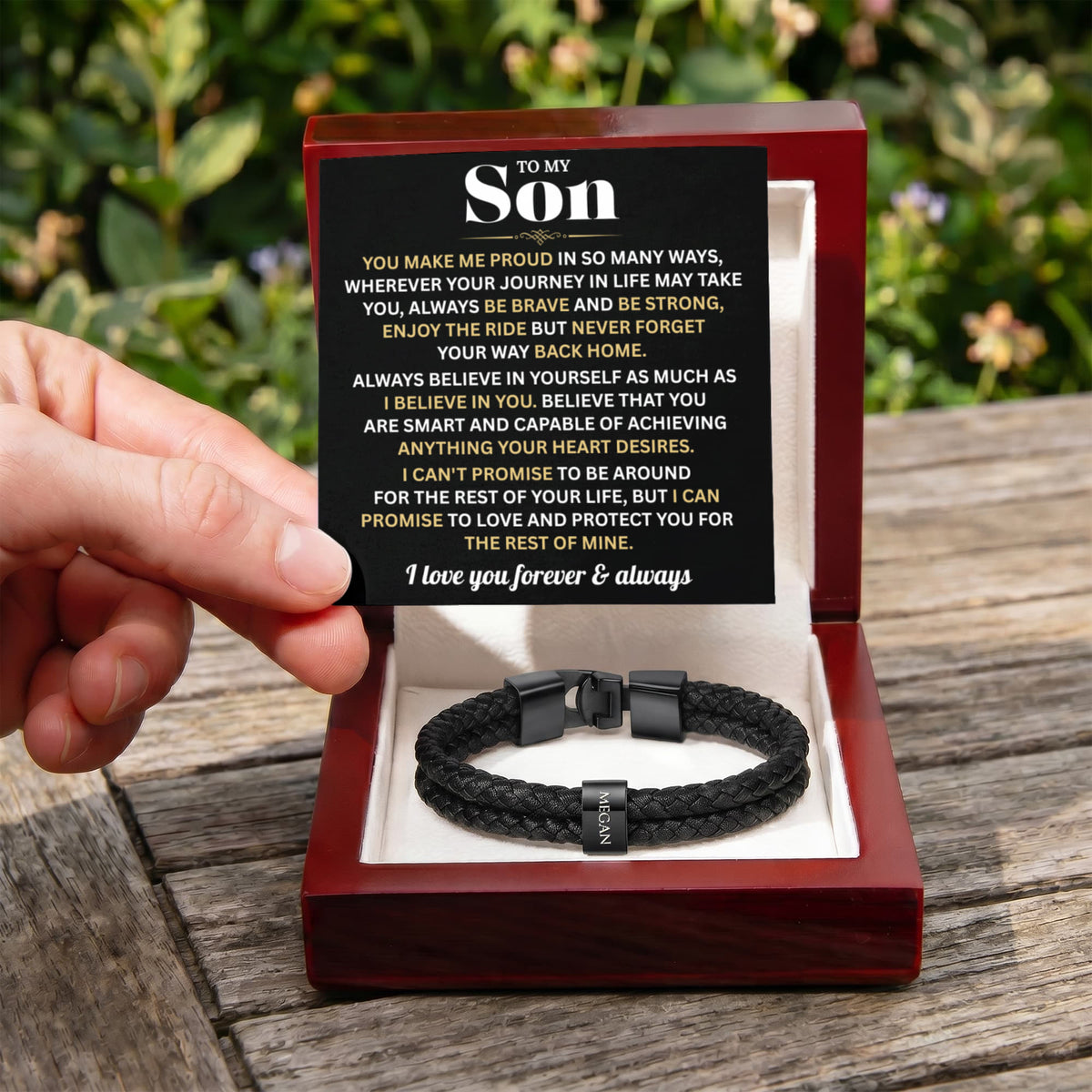 Mens Personalized Name Bracelet Gift For Son