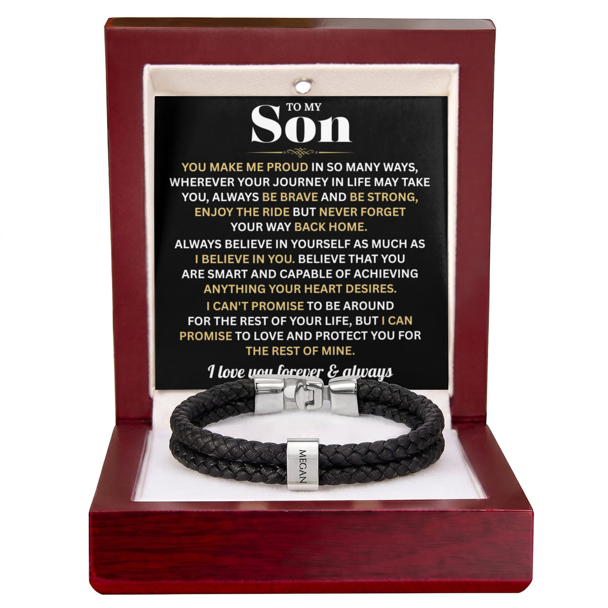 Mens Personalized Name Bracelet Gift For Son