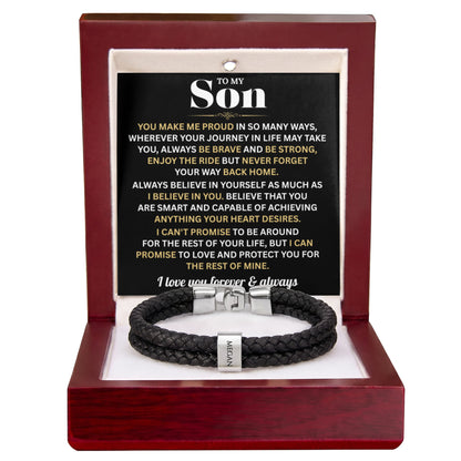 Mens Personalized Name Bracelet Gift For Son