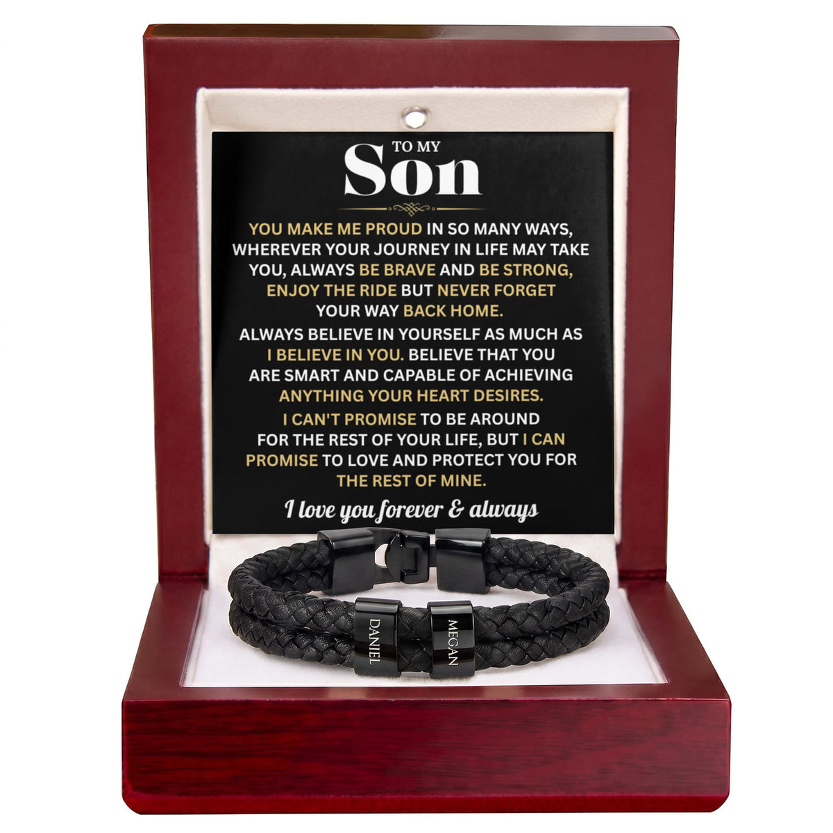 Mens Personalized Name Bracelet Gift For Son
