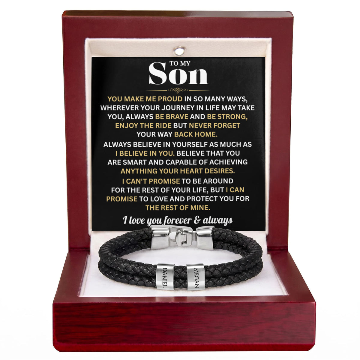 Mens Personalized Name Bracelet Gift For Son