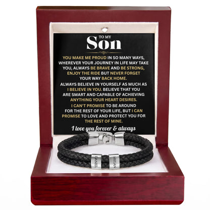 Mens Personalized Name Bracelet Gift For Son