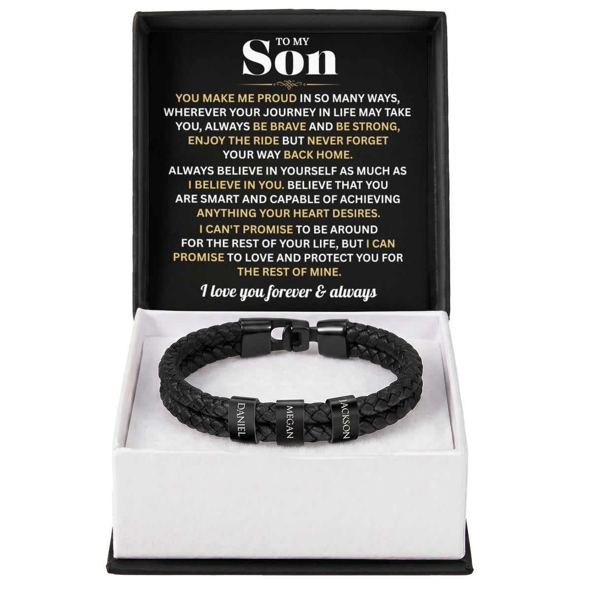 Mens Personalized Name Bracelet Gift For Son