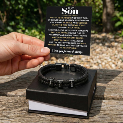 Mens Personalized Name Bracelet Gift For Son