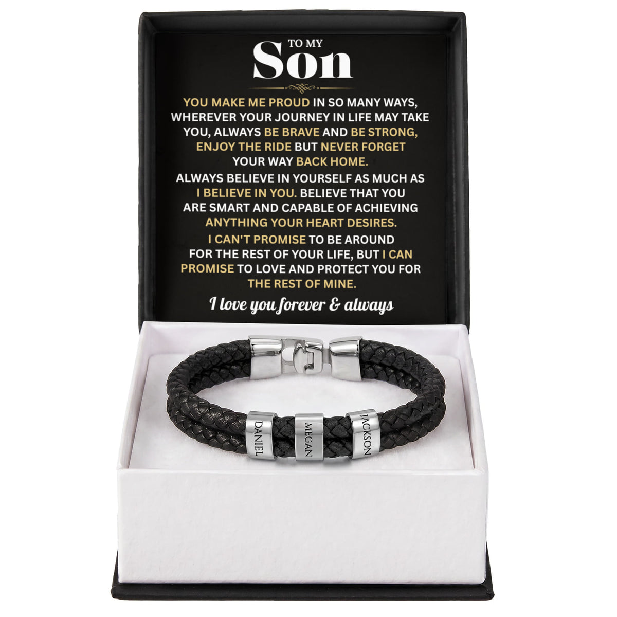 Mens Personalized Name Bracelet Gift For Son