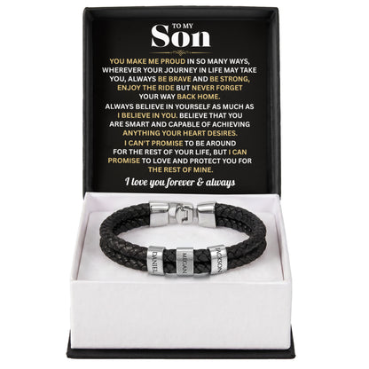 Mens Personalized Name Bracelet Gift For Son