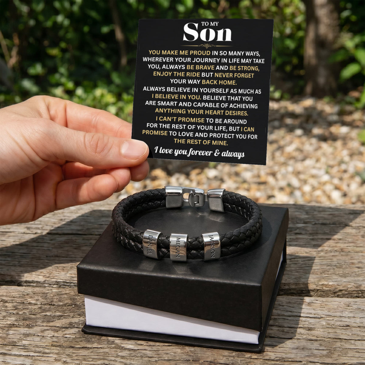Mens Personalized Name Bracelet Gift For Son