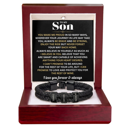 Mens Personalized Name Bracelet Gift For Son