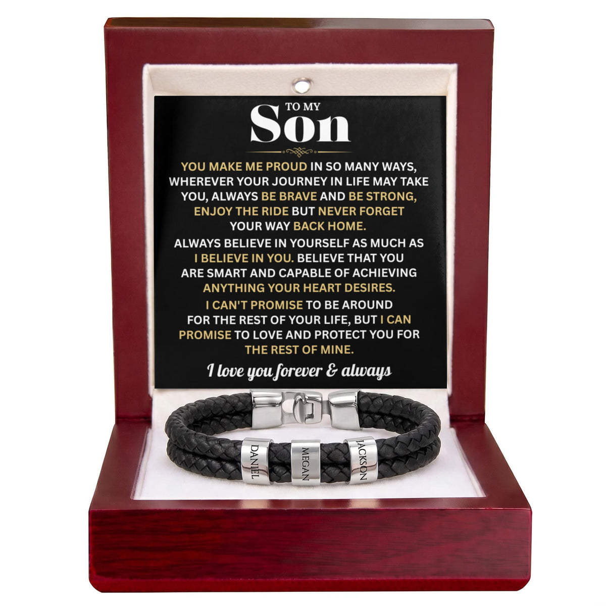 Mens Personalized Name Bracelet Gift For Son