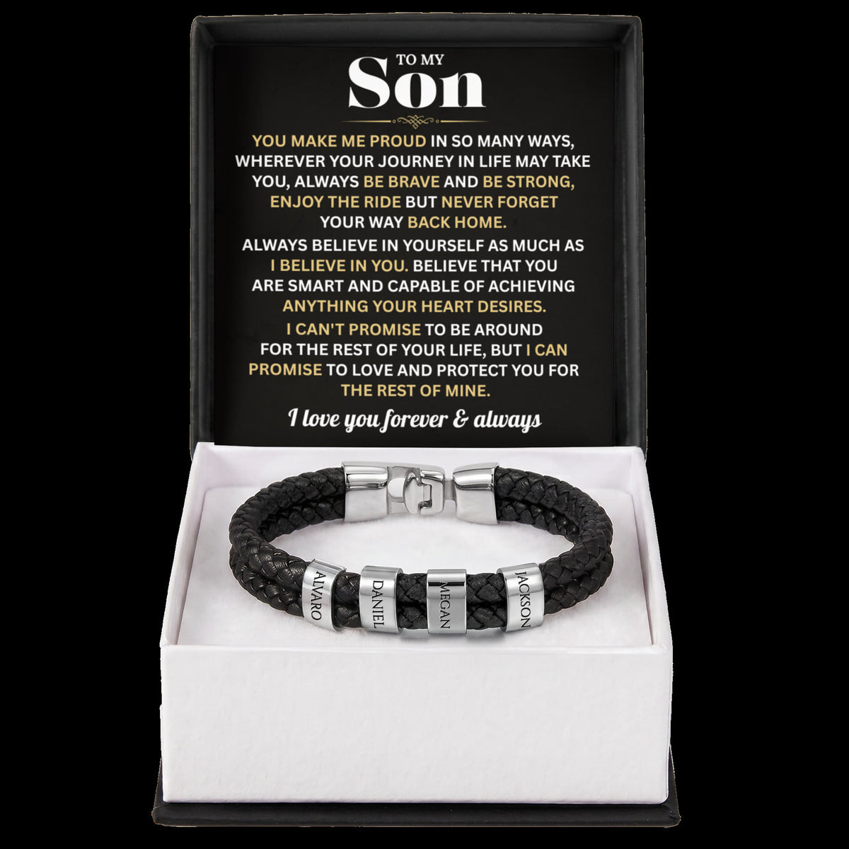 Mens Personalized Name Bracelet Gift For Son