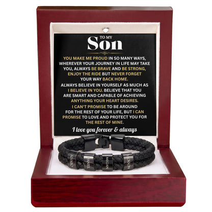 Mens Personalized Name Bracelet Gift For Son