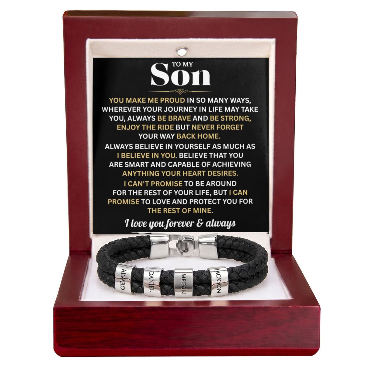 Mens Personalized Name Bracelet Gift For Son