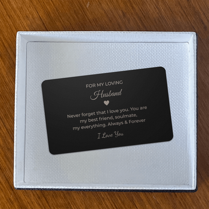 To My Husband Metal Wallet Card – Meaningful Gift from Wife