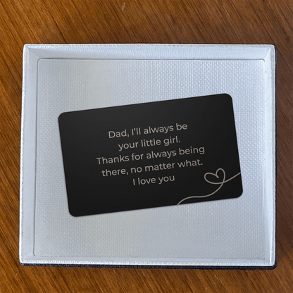 To My Dad Metal Wallet Card – Heartfelt Gift from Daughter