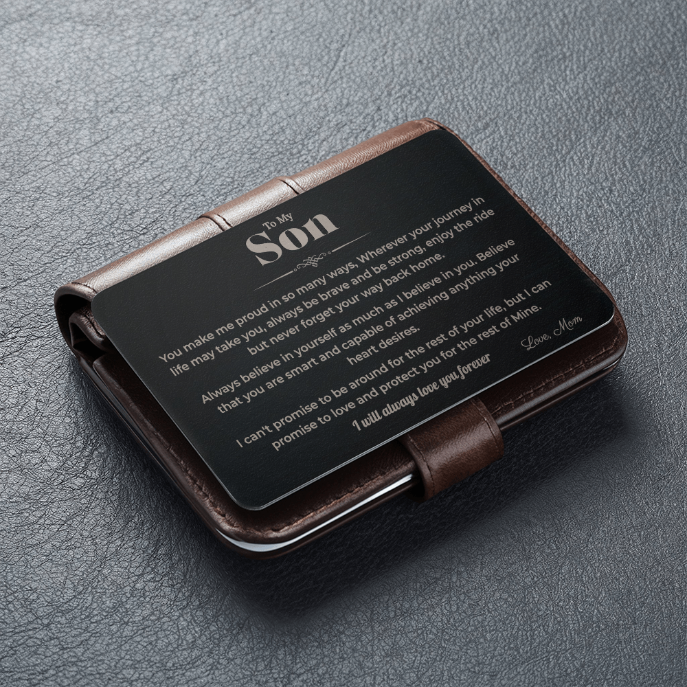 To My Son Metal Wallet Card – Sentimental Gift from Mom