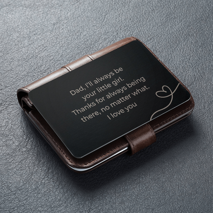 To My Dad Metal Wallet Card – Heartfelt Gift from Daughter