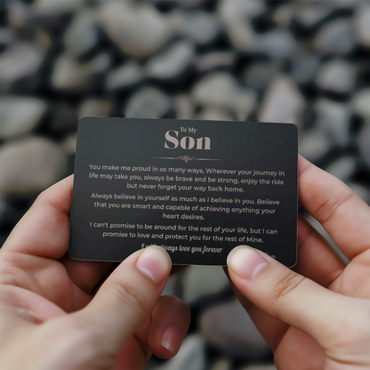 To My Son Metal Wallet Card – Sentimental Gift from Mom