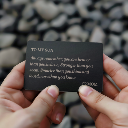 To My Son Metal Wallet Card – Heartfelt Gift from Mom