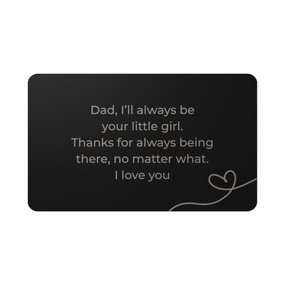 To My Dad Metal Wallet Card – Heartfelt Gift from Daughter