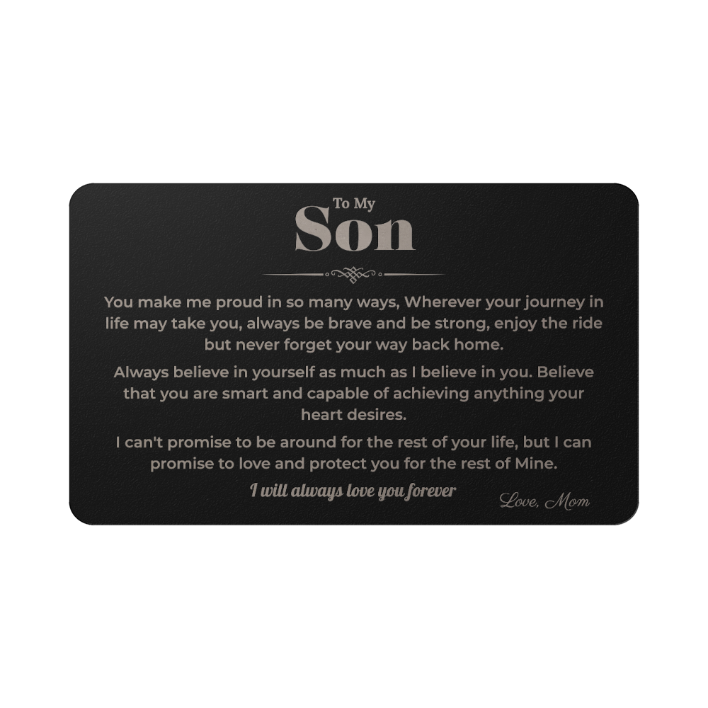 To My Son Metal Wallet Card – Meaningful Gift from Mom