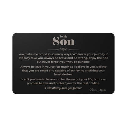 To My Son Metal Wallet Card – Meaningful Gift from Mom