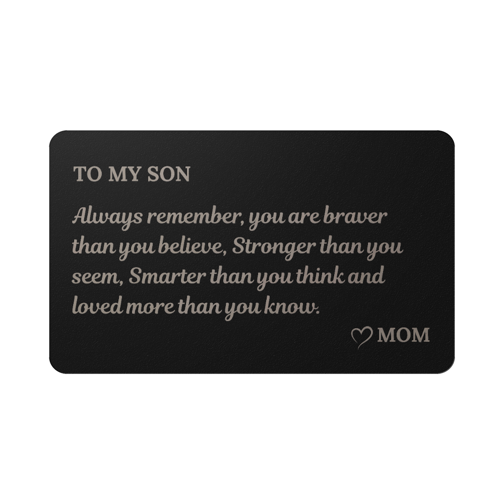 To My Son Metal Wallet Card – Heartfelt Gift from Mom