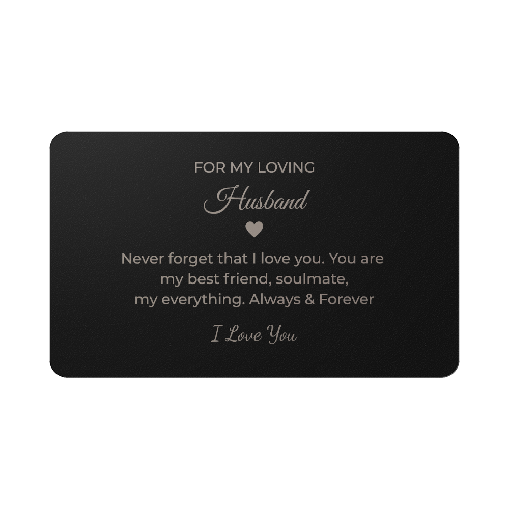 To My Husband Metal Wallet Card – Meaningful Gift from Wife