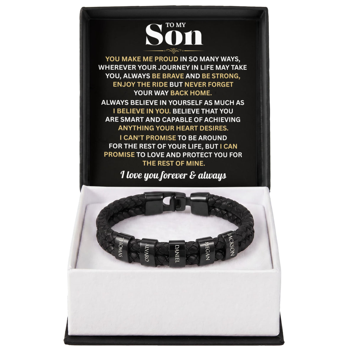 Mens Personalized Name Bracelet Gift For Son