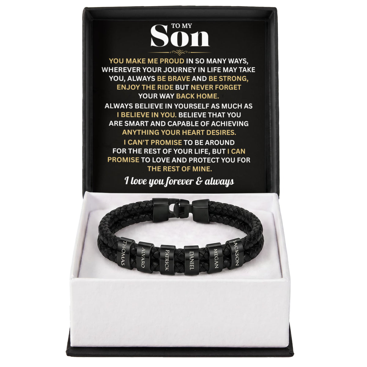 Mens Personalized Name Bracelet Gift For Son