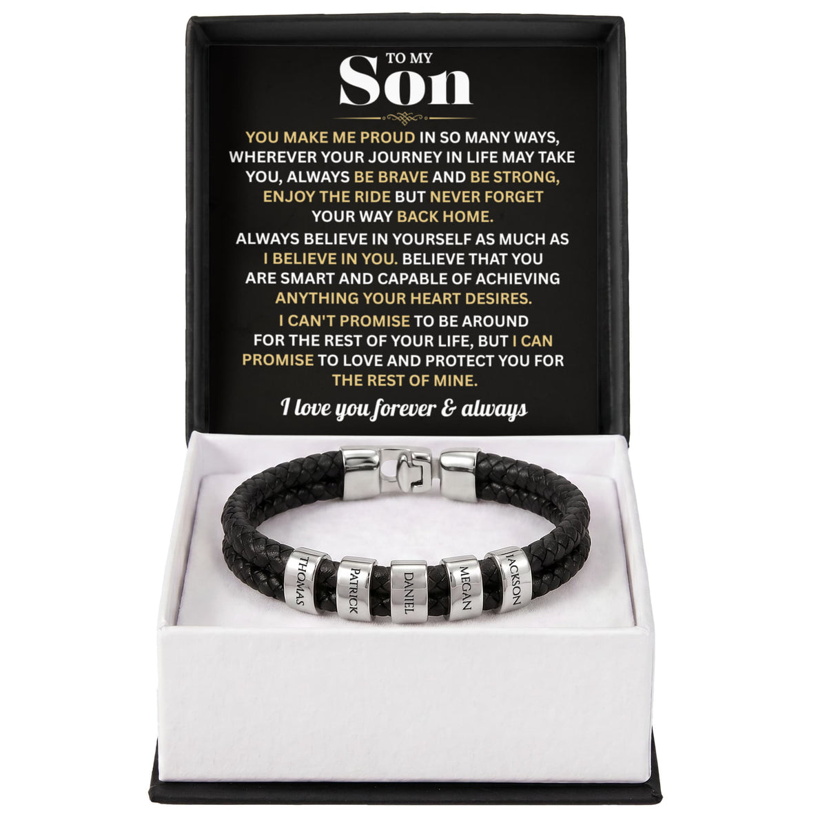 Mens Personalized Name Bracelet Gift For Son