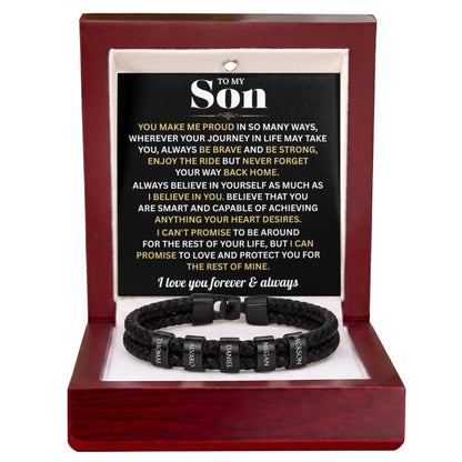 Mens Personalized Name Bracelet Gift For Son
