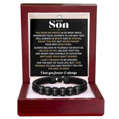 Mens Personalized Name Bracelet Gift For Son
