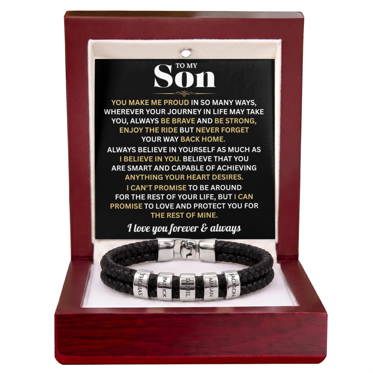 Mens Personalized Name Bracelet Gift For Son