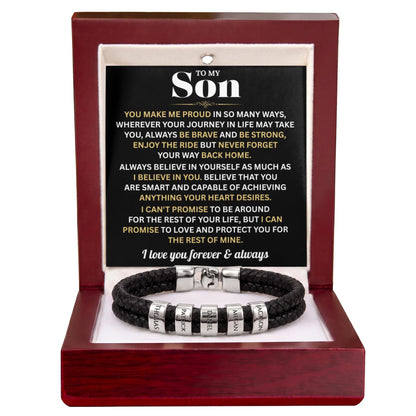 Mens Personalized Name Bracelet Gift For Son