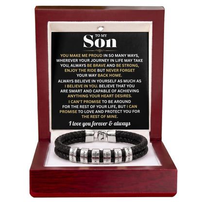 Mens Personalized Name Bracelet Gift For Son