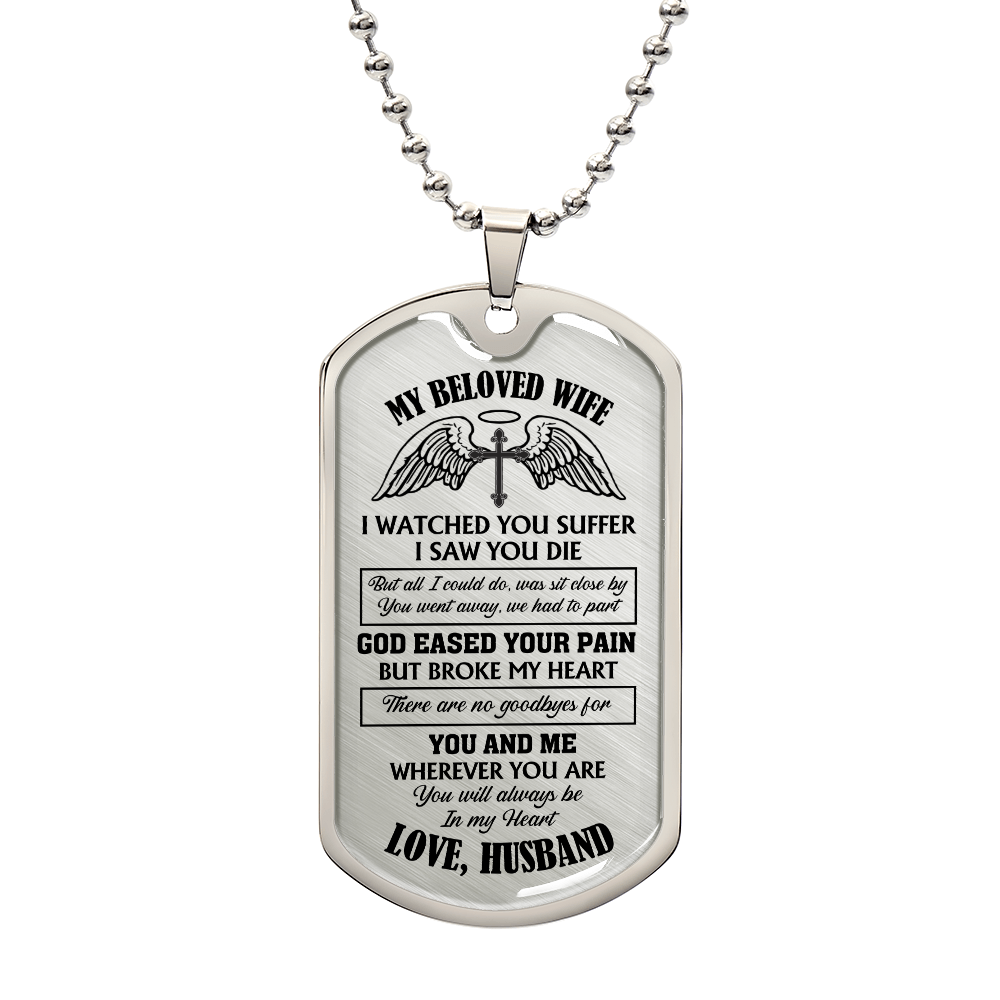 Personalized Memorial Dog Tag Keychain - Sympathy Gift for Wife