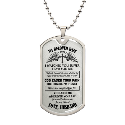 Personalized Memorial Dog Tag Keychain - Sympathy Gift for Wife