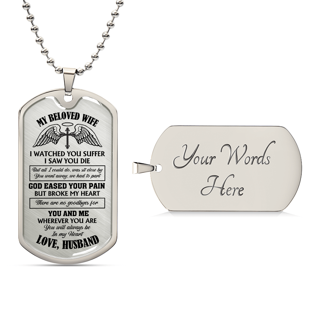 Personalized Memorial Dog Tag Keychain - Sympathy Gift for Wife