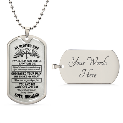 Personalized Memorial Dog Tag Keychain - Sympathy Gift for Wife