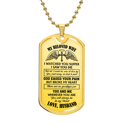 Personalized Memorial Dog Tag Keychain - Sympathy Gift for Wife