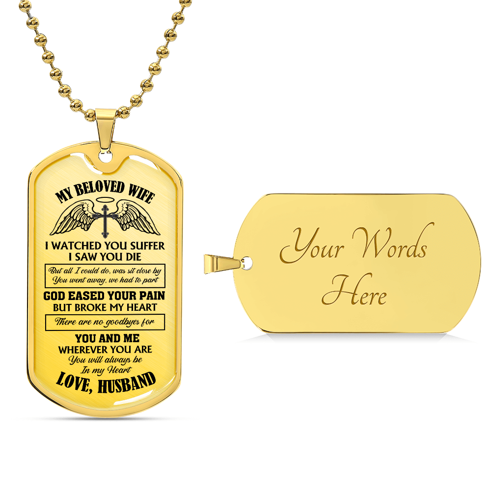 Personalized Memorial Dog Tag Keychain - Sympathy Gift for Wife