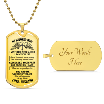 Personalized Memorial Dog Tag Keychain - Sympathy Gift for Wife