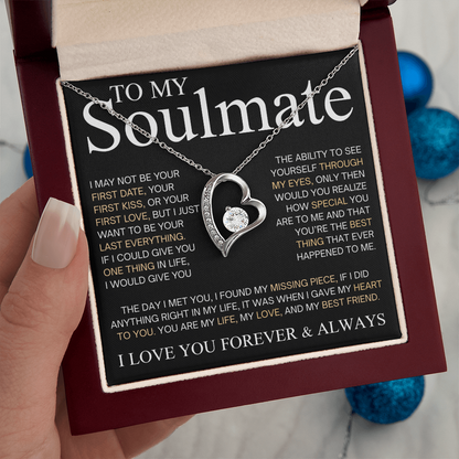 To My Beautiful Soulmate Necklace for Women, Necklace for Wife From Husband, Girlfriend Necklace From Boyfriend