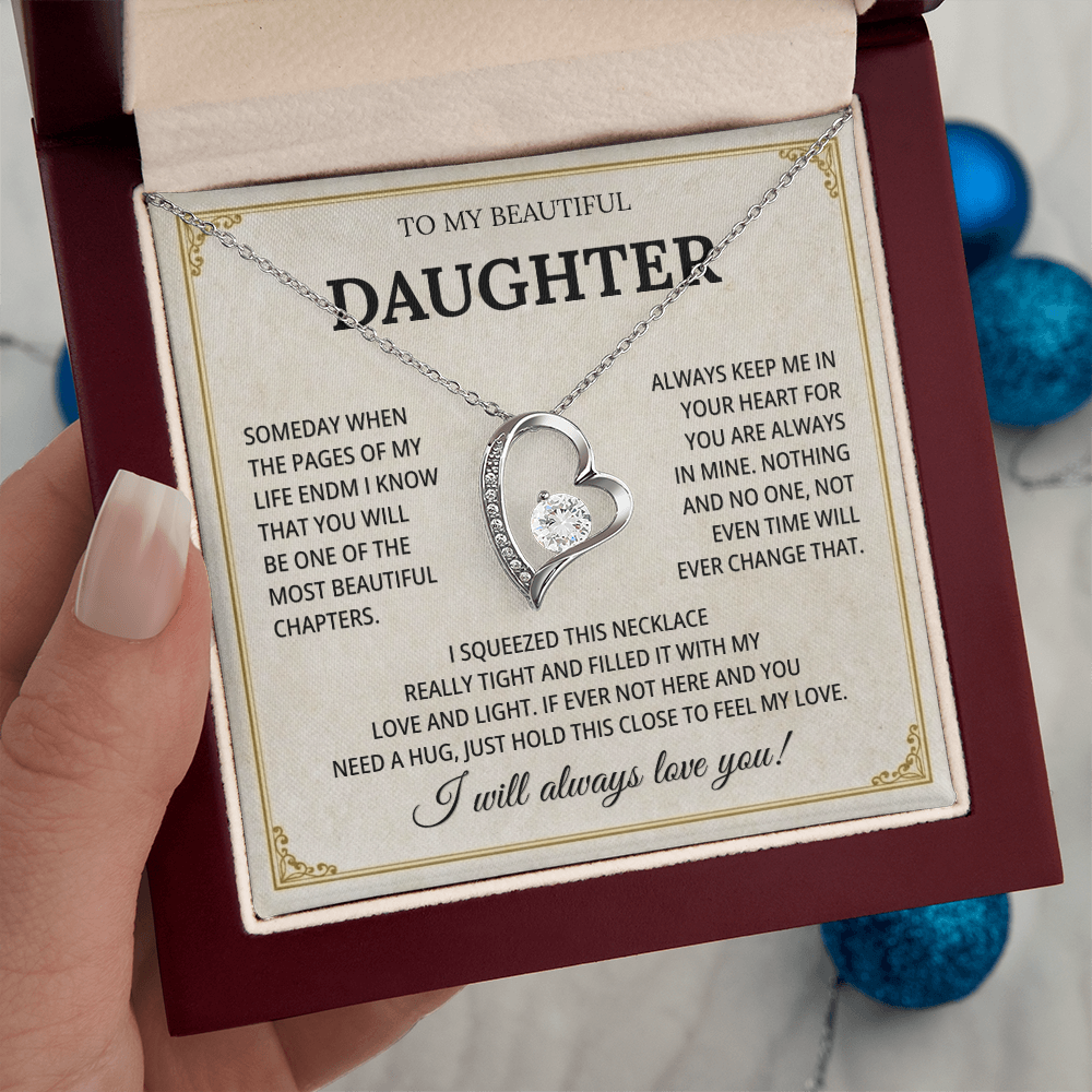 To My Beautiful Daughter Necklace From Mommy, Perfect for Mother's Day