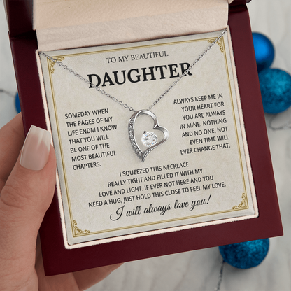 To My Beautiful Daughter Necklace From Mommy, Perfect for Mother's Day
