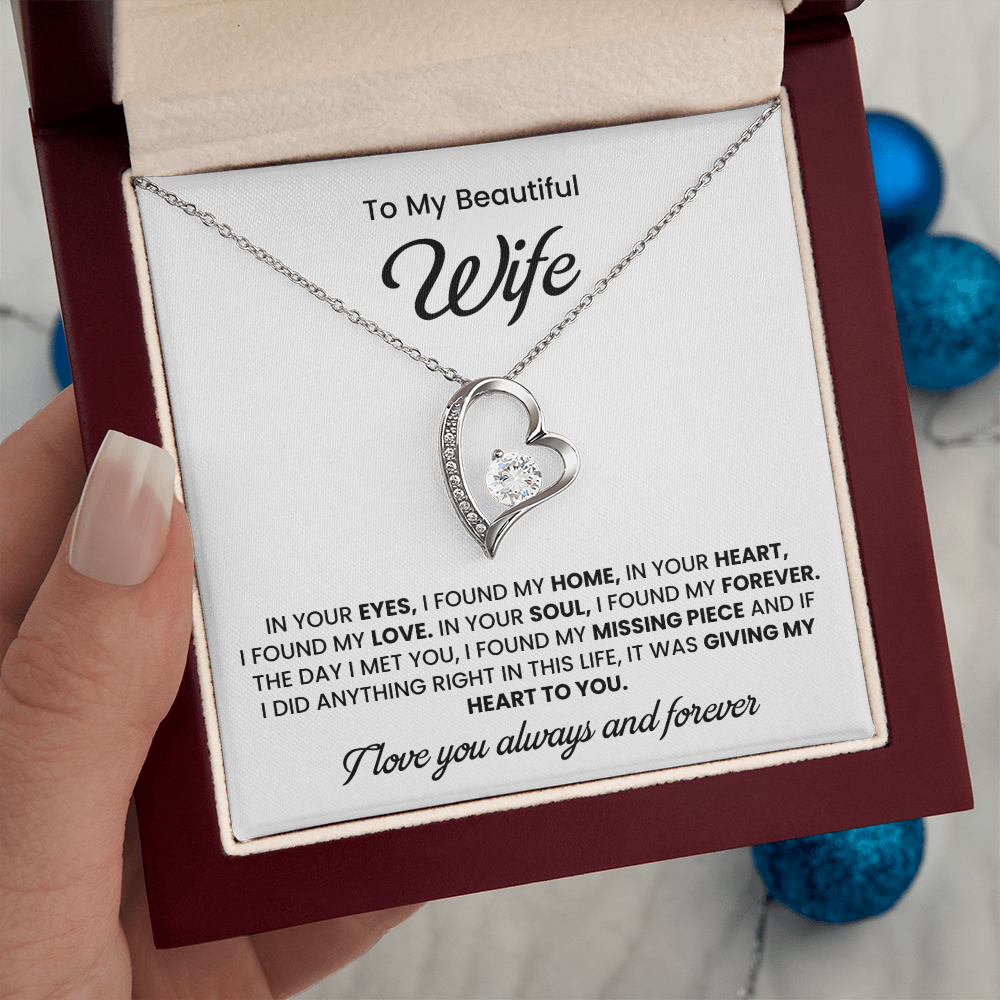 To My Wife Necklace | Gift for Wife Anniversary | Birthday Gift for Wife