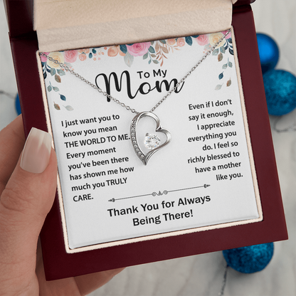 To My Mom - Your Love is Boundless - Necklace With Heartfelt Message Card