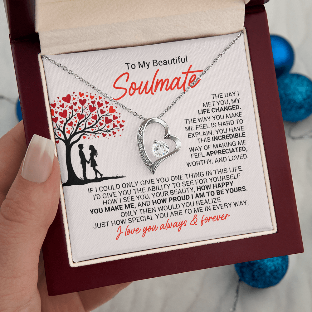 To My Soulmate Necklace - Soulmate Jewelry for Her - Anniversary Birthday Gift for Wife Girlfriend Soulmate